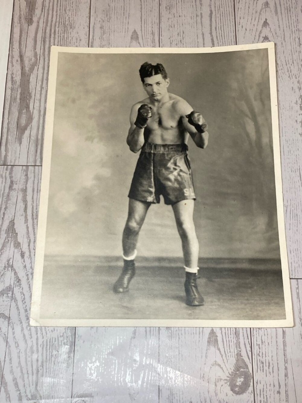 Vintage Circa 1930's 1940's Sports Photograph Sport Boxing Boxer Original B&W